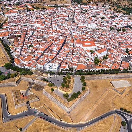 Aerial view of the city of Elvas