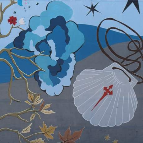 Mural de homenagem aos peregrinos -Trouxemil