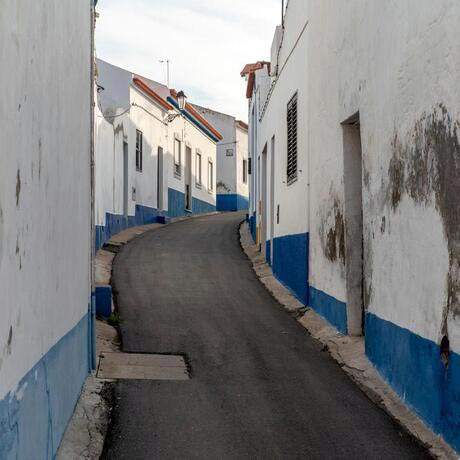 Whitewashed houses in Messejana, Central Portuguese Way of Saint James Alentejo and Ribatejo