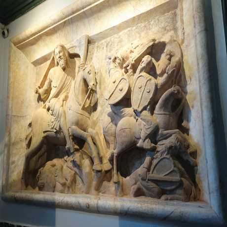 Painel alusivo a Santiago na Igreja Matriz de Santiago do Cacém, Caminho Português de Santiago Central Alentejo e Ribatejo