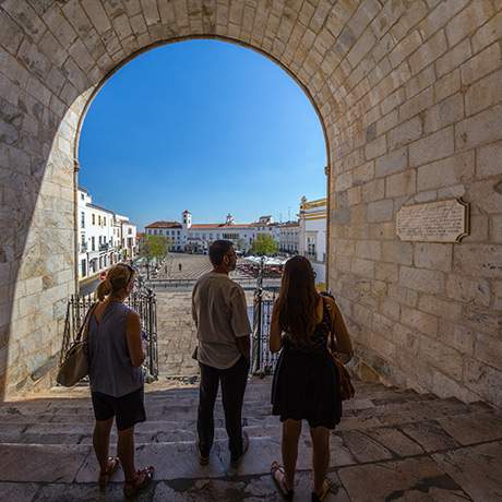 Vista de la Praça da República, Elvas