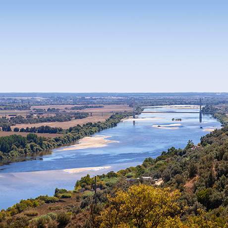 Vistas panorámicas sobre estero del Tajo, Camino del Tajo, Caminos de Fátima